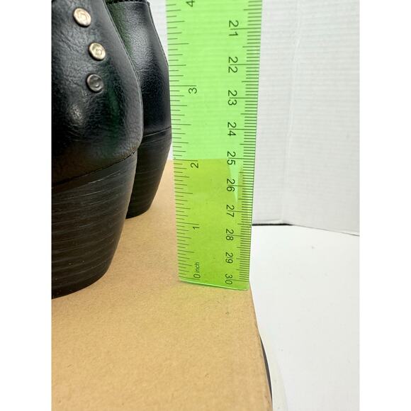 Frye And Co. Synclair Womens Size 6M Black Cowboy Ankle Boots Rhinestone Booties - Picture 9 of 12